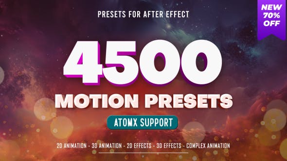 【AE脚本】4500种图层运动缓入缓出弹跳蹦跶动画预设 Motion Presets