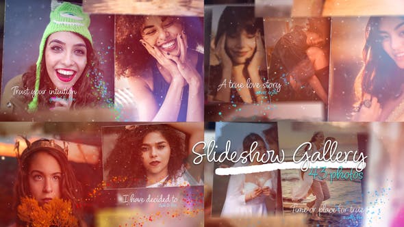 【AE模板】浪漫优雅电子相册照片图文介绍展示动画 Romantic Photo Slideshow Gallery