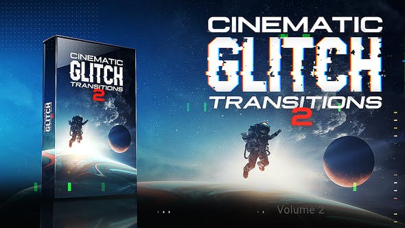 【PR模板】40个电影故障毛刺干扰视觉特效转场过渡动画 Cinematic Glitch Transitions Pack Vol.2