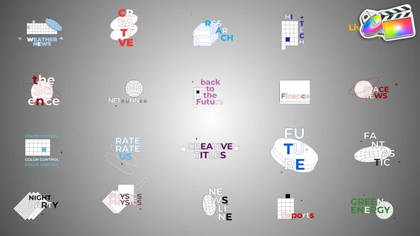【FCPX插件】20个抽象科技独特文字标题标题动画 Abstract Technology Titles
