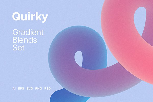 【矢量素材】20种创意多彩3D立体不规则图形抽象艺术设计矢量素材 Quirky Gradient Blends