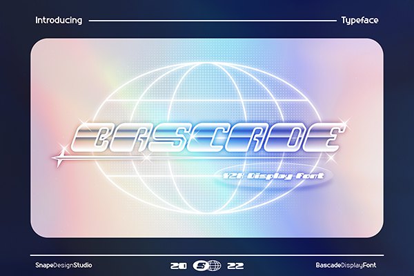 【字体】未来潮流艺术Y2K风圆矩粗体英文海报电影杂志设计英文字体 Bascade Y2K Font