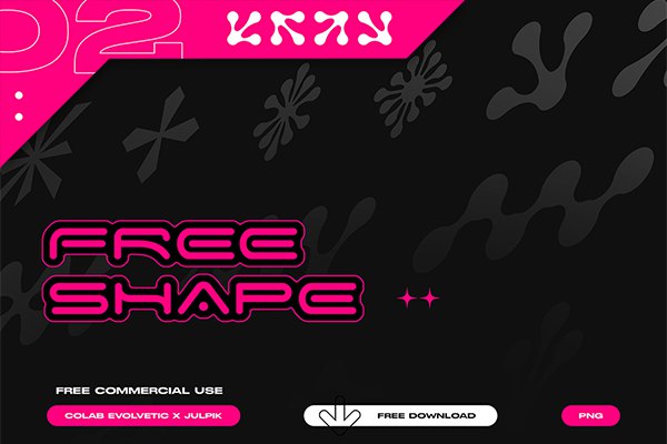 【PNG素材】47张科幻时尚抽象艺术图形PNG图片素材 Shape Vol. 002