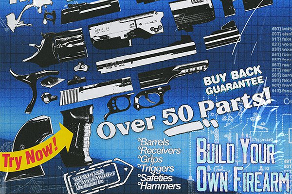 【PNG素材】118种武器枪械部件剪影打印效果剪贴画PNG素材 “Essentials” Weapon Assembly Kit Graphic Pack