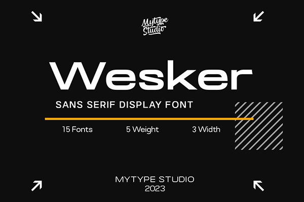 【字体】时尚优雅现代排版海报设计显示无衬线英文字体 Wesker – Display Sans Serif