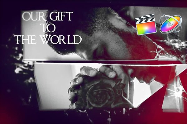 【FCPX插件】史诗电影预告片玻璃破碎效果幻灯片动画 Broken Glass Epic Trailer