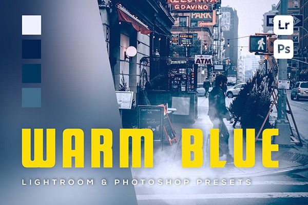 【LR预设】6款蓝调街拍人像阴郁情绪摄影后期调色Lightroom预设 6 Warm Blue Lightroom and Photoshop Presets