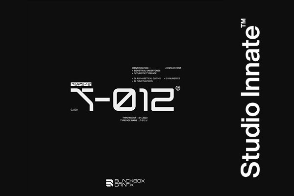 【字体】潮流艺术未来科幻反乌托邦赛博朋克排版设计无衬线英文字体 T-012 by Studio Innate