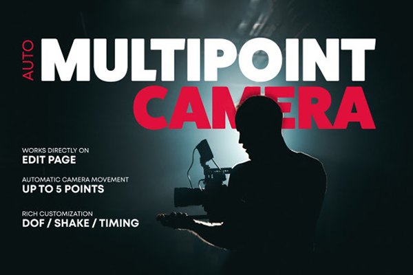 【达芬奇模板】静态图像或视频添加3D透视动画效果预设 Multi Point Action Camera