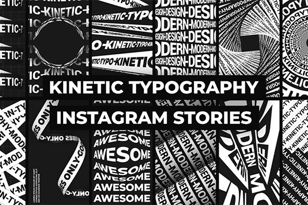 【AE模板】18种竖版创意动力学排版标题动态文字循环动画 Kinetic Typography Instagram Stories