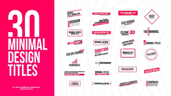 【FCPX插件】30种迷你简洁设计文字标题动画 30 Minimal Design Titles