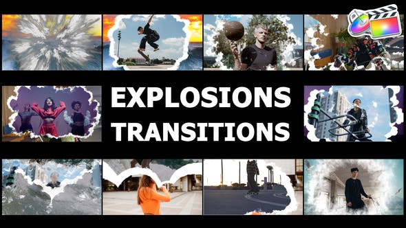 【FCPX插件】10组爆炸火焰烟雾波浪扩散转场预设 Realistic Explosions Transitions