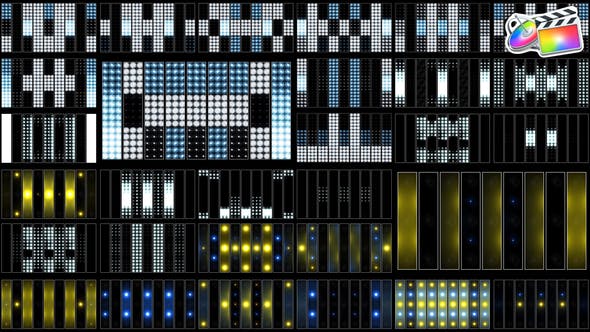 【FCPX插件】30个音乐演唱会迪斯科舞厅背景LED闪烁灯光动画 Disco Backgrounds