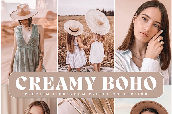 【LR预设】10款波西米亚奶油人像温暖柔和摄影调色Lightroom预设 Lou & Marks – Creamy Boho Presets