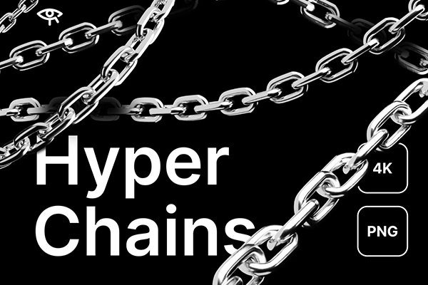 【图片素材】58款生锈镀铬合金质地纹理金属链条元素创意设计PNG&WEBP图片素材 Hyper Chains Textures