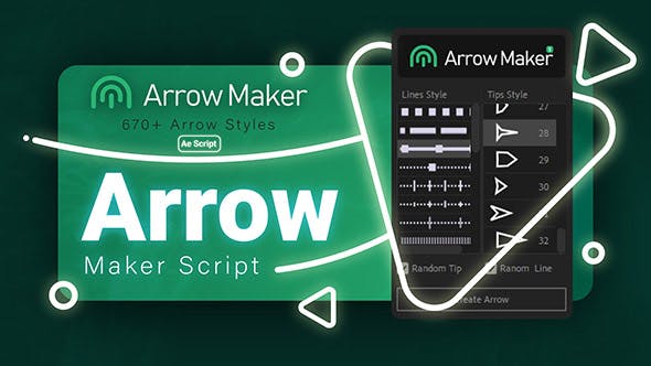 【AE脚本】自定义路径线条箭头动画生成器 Arrow Maker Script 汉化版