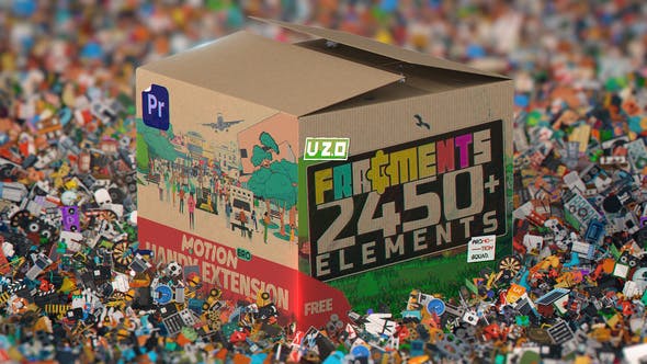 【PR脚本】2450个二维卡通人物场景MG动画预设包 Fragments Animated 2D Elements v2.0 Pr