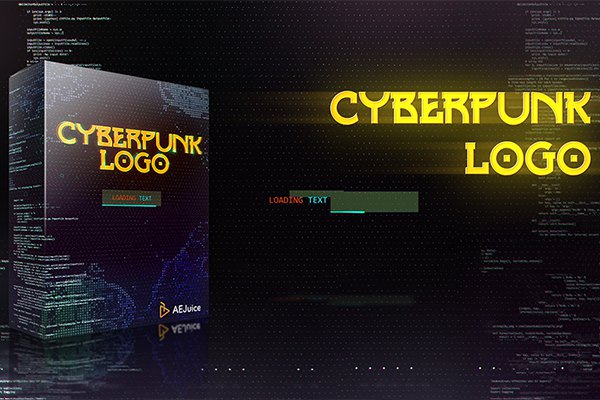 【AE/PR模板】赛博朋克科技感故障干扰LOGO毛刺损坏动画 AEJuice – Cyberpunk Glitch Logo Animation