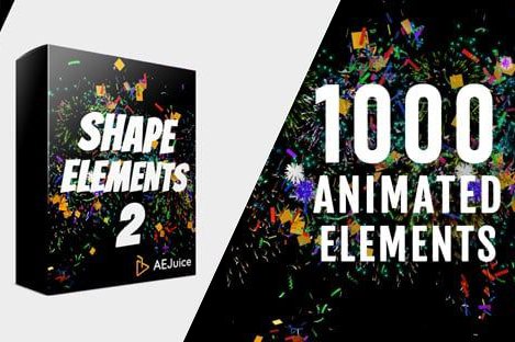 【AE/PR模板】1000组动态图形MG视频元素动画 AEJuice – Shape Elements 2