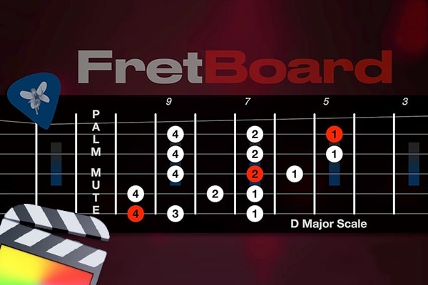 【FCPX插件】可视化音乐指板调频调音指示工具 BearDogFx – FretBoard