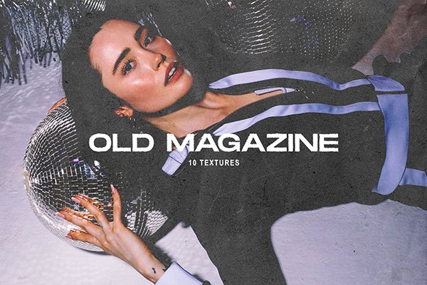 【图片素材】10张复古灰尘划痕旧杂志偏移纹理叠加效果图片素材 Old Magazine Offset Overlay Textures