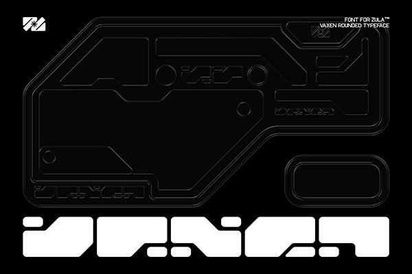【字体】未来科幻赛博朋克工业HUD几何Y2K品牌标题设计英文字体 Vaxen-Rounded Variable Font