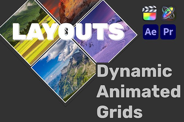 【AE/PR预设/FCPX插件】130多种高级网格画中画照片相册拼贴动画编辑工具 Reckon Layouts