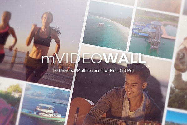【FCPX插件】56个精美相册多屏幕画面拼贴视频墙展示动画 motionVFX – mVideowall