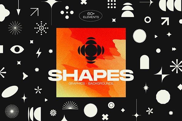 【图片素材】酸性艺术未来科幻抽象几何形状渐变背景设计素材 Vivid gradients and modern shapes