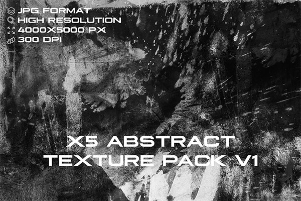 【图片素材】5张高分辨率抽象手绘涂鸦涂抹纹理叠加合成素材 X5 Abstract Texture Pack V1