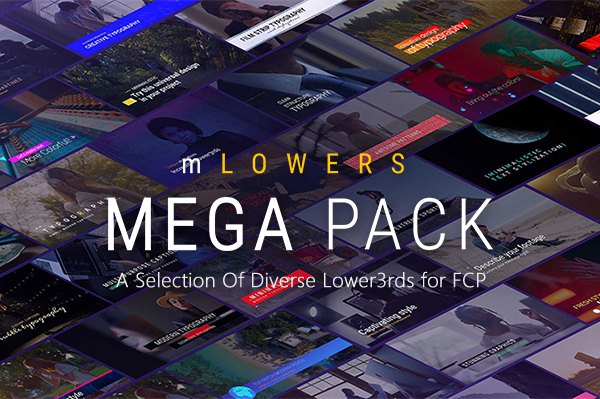 【FCPX插件】131款精美时尚设计文字标题字幕条动画 motionVFX – mLowers Mega Pack
