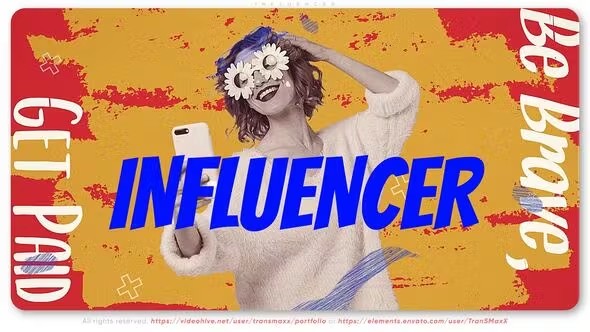 【AE模板】风格化画笔涂抹图文展示宣传动画 Influencer Promo