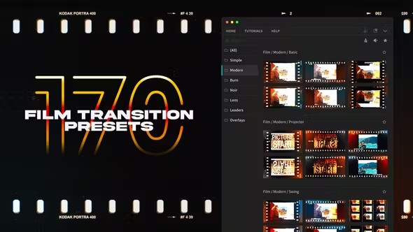 【AE脚本】170组复古老电影胶片卷轴转场过渡动画 Film Transitions