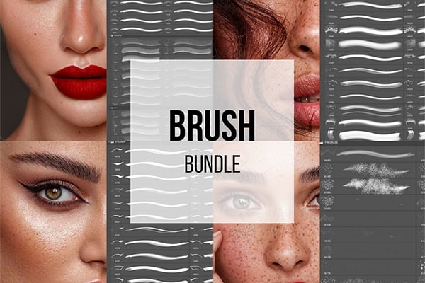 【PS笔刷】250+人像修饰美容化妆毛发虹膜睫毛眼线雀斑PS笔刷皮肤质地PS动作合集 Tamara Williams – Brushes Bundle
