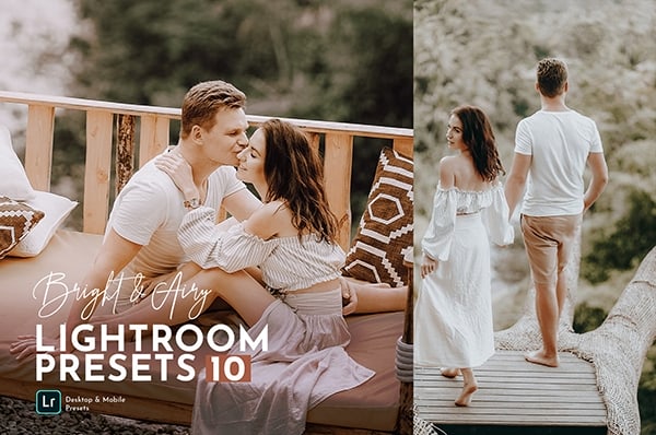 【LR预设】50款明亮通透法式人像户外摄影调色Lightroom预设 Bright & Airy Wedding Preset Pack
