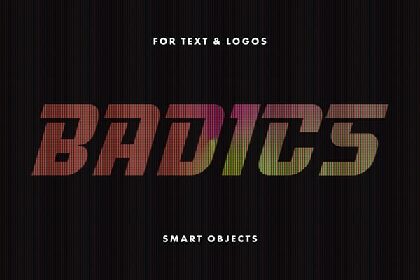 【PSD模板】复古CRT屏幕显示器闪烁条纹文本图像显示特效PSD模板 CRT Screen Text Effect