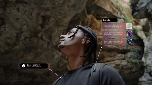 【AE模板】15种模糊玻璃背景呼出指示线条文字标题标注动画 Call Out Glassmorphism Style