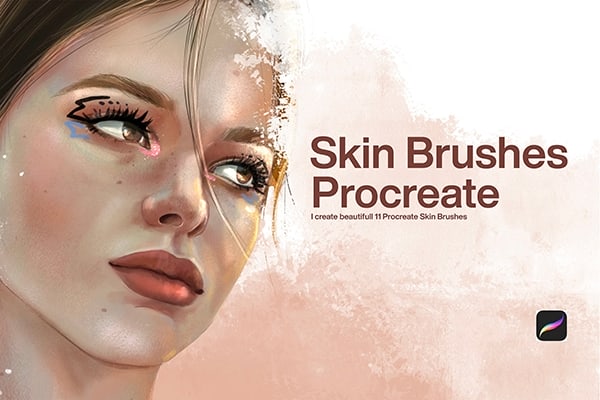 【Procreate笔刷】10支手绘插画皮肤纹理质地iPad绘画笔刷 10 Skin Brushes Procreate