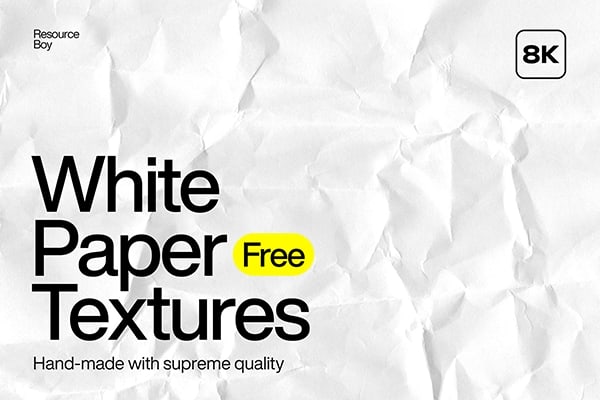 【图片素材】56款8K白色褶皱纸张折痕纹理背景图片素材 50+ White Paper Textures