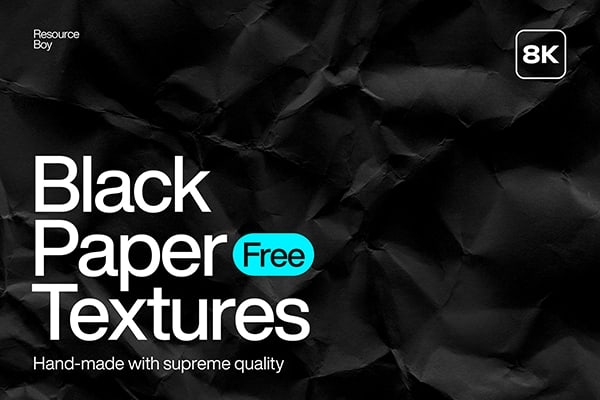 【图片素材】56款8K黑色褶皱纸张折痕纹理背景图片素材 50+ Black Paper Textures