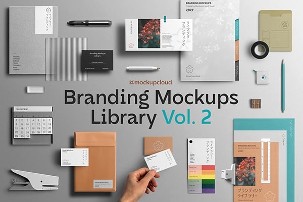【PS样机】14款高端商业卡片办公品牌元素展示模型VI样机 Branding Mockups Library Vol. 2