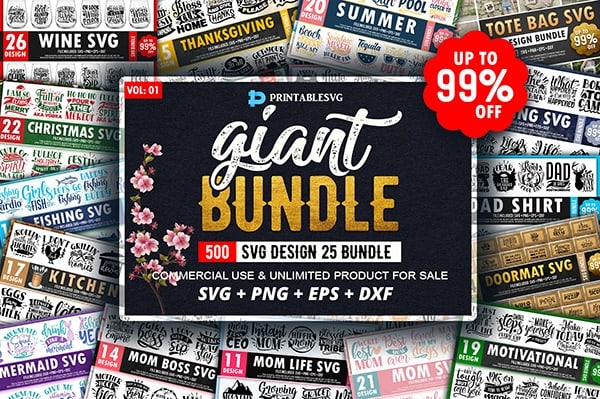 【矢量素材】500个各类型Logo标志创意设计SVG矢量图案合集 Giant SVG 500 Design Bundle