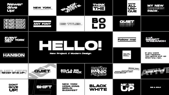 【AE模板】28个时尚创意大文字标题排版动画 Big Titles