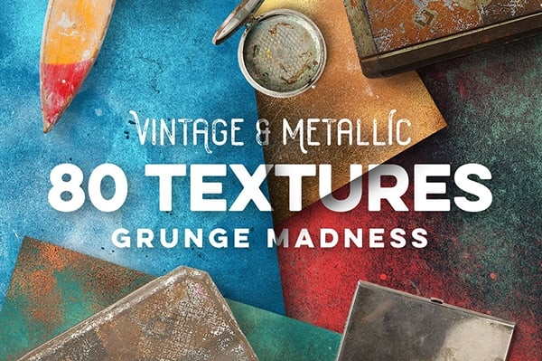【图片素材】80款复古金属生锈垃圾纹理背景创意设计图片素材 80 Vintage & Metallic Textures
