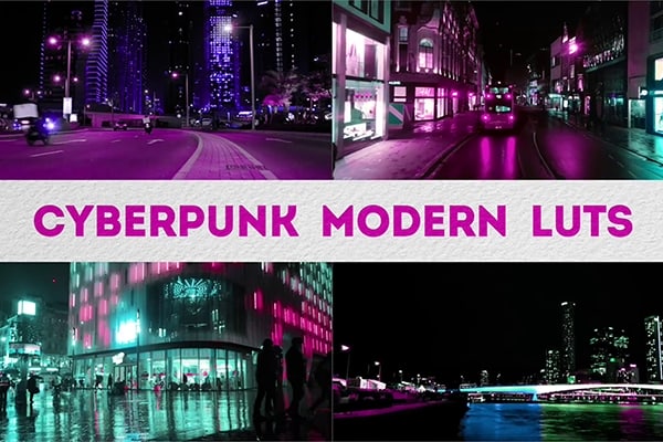 【调色预设】11组未来色彩赛博朋克风格都市夜景视频摄影调色预设 Cyberpunk Modern LUTs