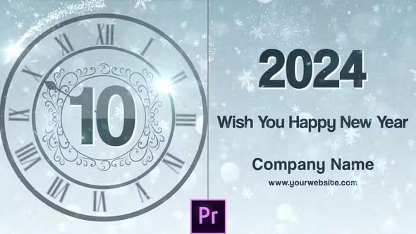【PR模板】2024新年10秒倒计时动画 New Year Countdown 2024 – Premiere Pro