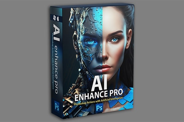 【PS动作】AI智能人像肤色修饰背景调色增强PS动作 AI Enhance Pro – Intelligent Photoshop Actions