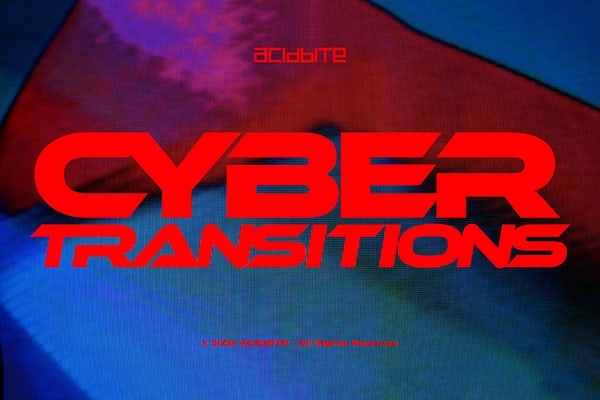 【4K视频素材】50个赛博朋克故障毛刺干扰转场过渡4K动画含音效 Acidbite – Cyber Transitions