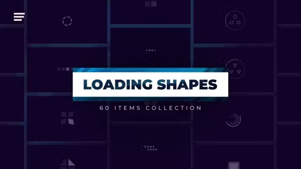 【AE模板】60种创意数据读取加载进度MG图形动画 60 Loading Shapes