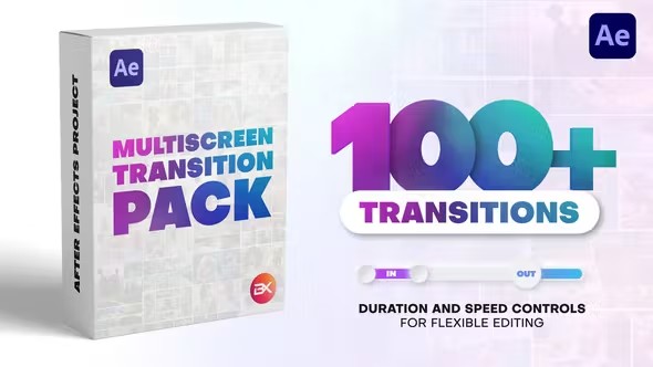 【AE模板】100种视频分屏转场多屏效果过渡展示动画 Multiscreen Transitions | Multiscreen Pack